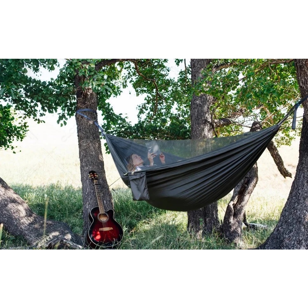Double Hammock Portable Parachute Nylon - Double Hammock with Mosquito Net Quick