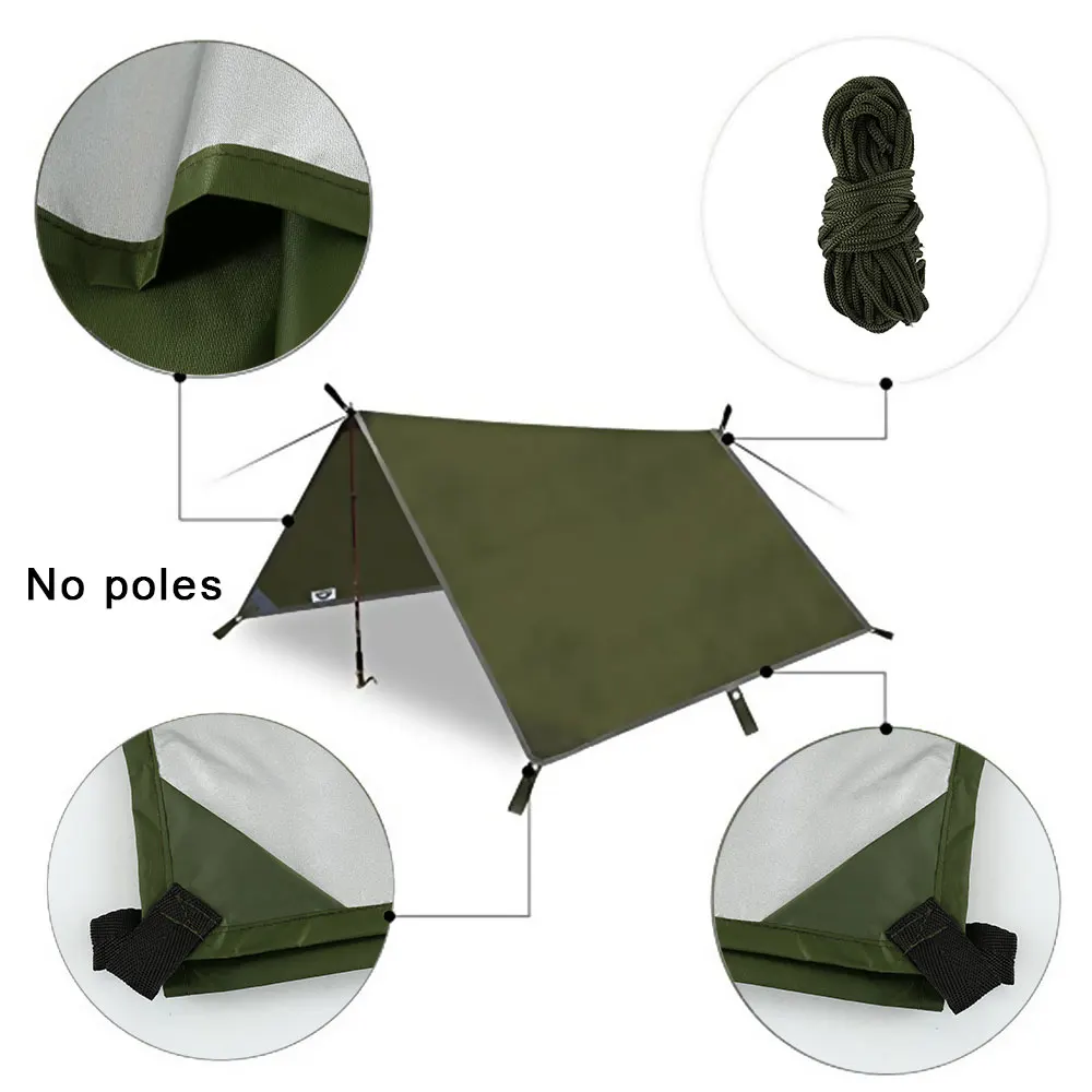 Hammock Rain Fly Tarp Waterproof 3X3M - 3x3m Awning Waterproof Sun Shelter Tent