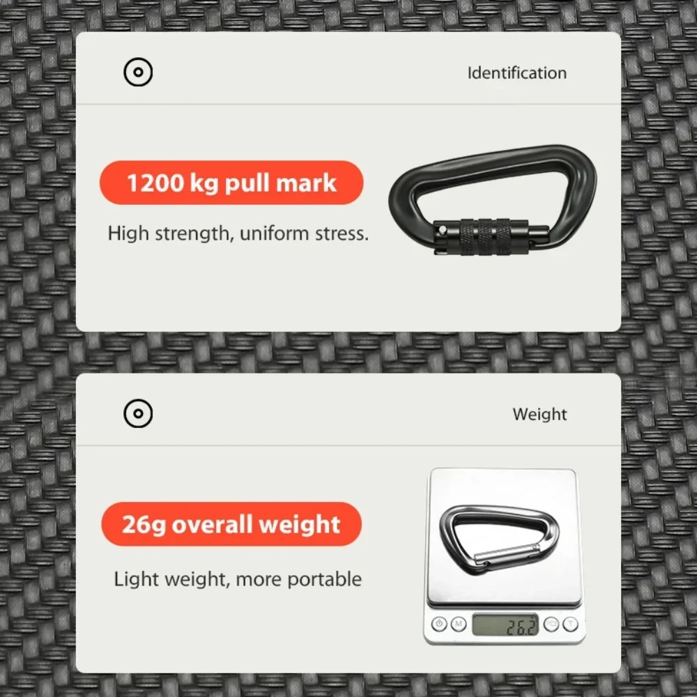 12kN D-Shaped Aluminum Alloy C - Carabiners Aluminum 12Kn Heavy Duty recension och pris