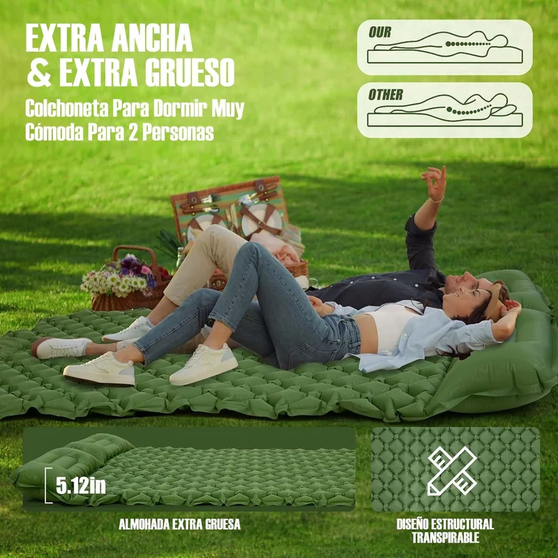 Hot Outdoor Camping Double Air - Camping Air Mattress Built In Pump recension och pris
