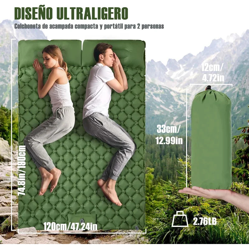 Hot Outdoor Camping Double Air - Camping Air Mattress Built In Pump recension och pris