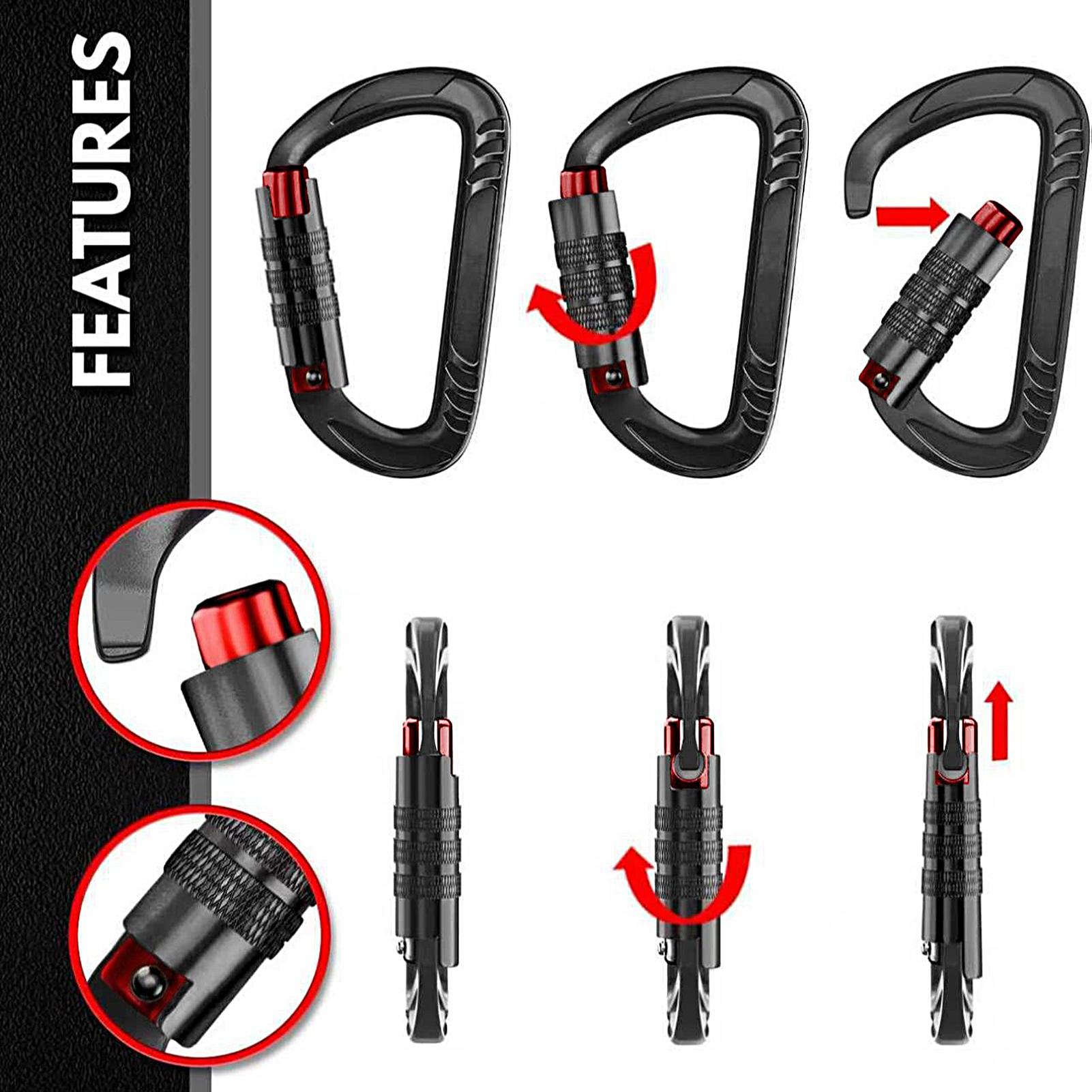 12KN Locking Carabiner Clip He - Carabiners Aluminum 12Kn Heavy Duty recension och pris