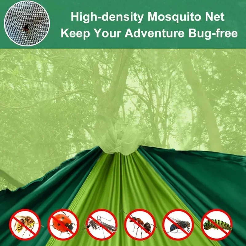 Camping Hammock with Net, Ligh - Double Hammock Portable Parachute Nylon recension och pris
