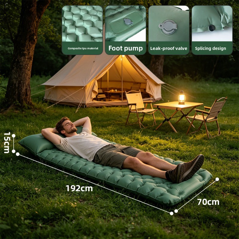 Foot Press Automatic Inflatabl - Inflatable Camping Sleeping Pad Pillow recension och pris