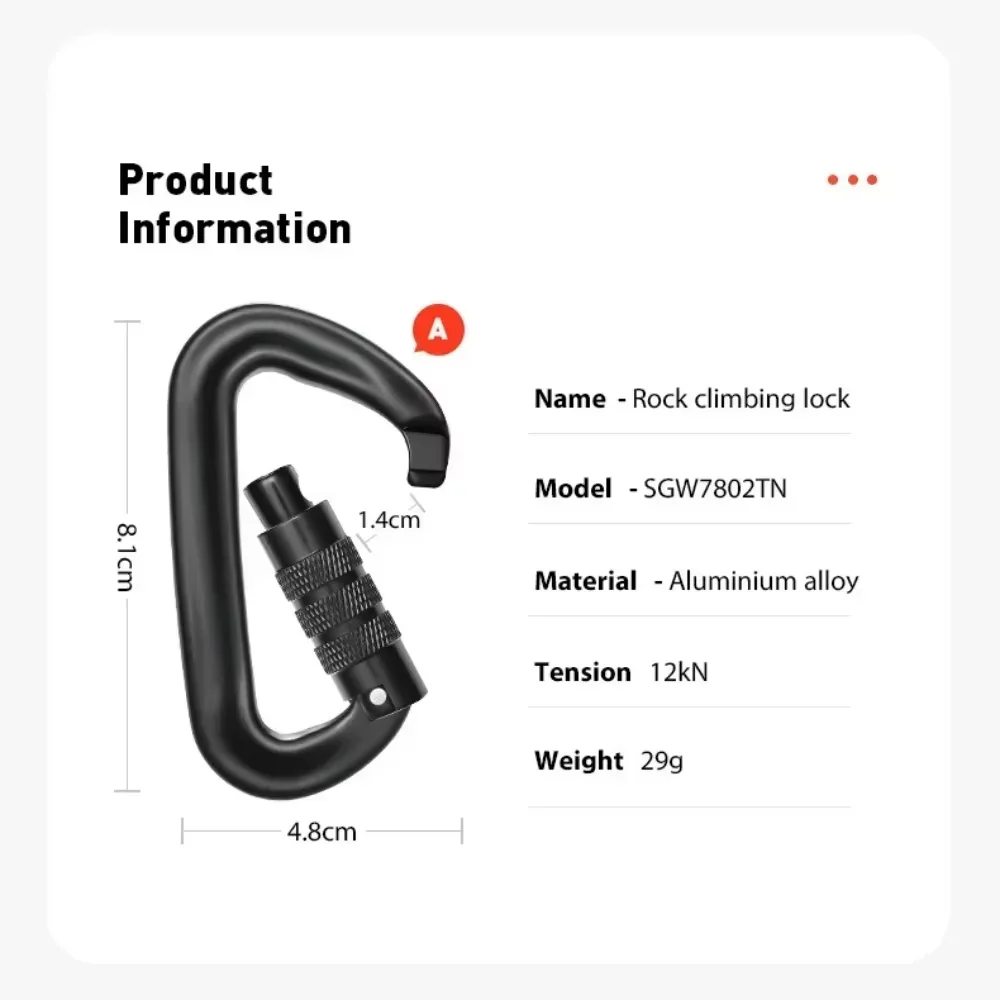 12kN D-Shaped Aluminum Alloy C - Carabiners Aluminum 12Kn Heavy Duty recension och pris