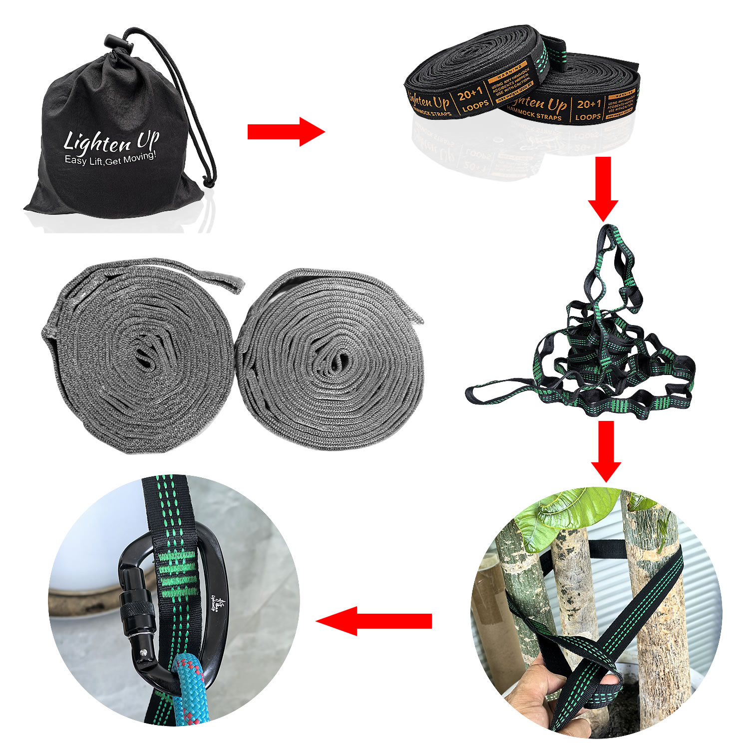 Hammock Straps & Belts Extra L - Tree Straps Hammock Heavy Duty 10Ft recension och pris