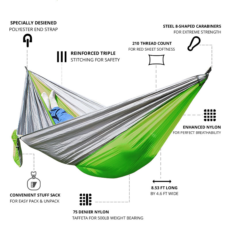2.6M Portable Nylon Parachute  - Double Hammock Portable Parachute Nylon recension och pris