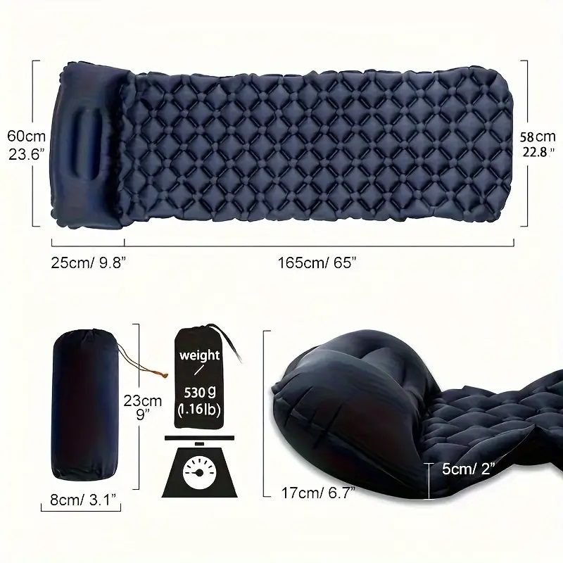 Outdoor Camping Sleeping Pad F - Inflatable Camping Sleeping Pad Pillow recension och pris