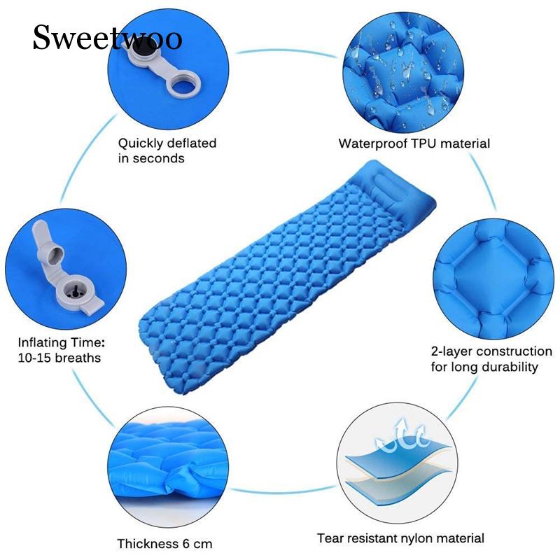 Camping Sleeping Pad Ultraligh - Inflatable Camping Sleeping Pad Pillow recension och pris