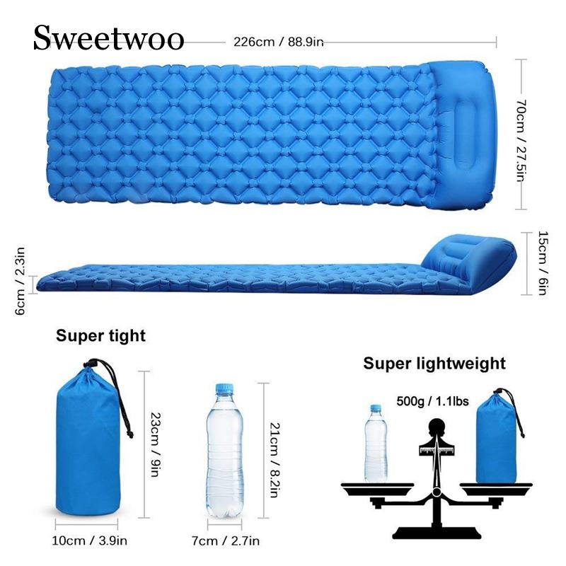 Camping Sleeping Pad Ultraligh - Inflatable Camping Sleeping Pad Pillow recension och pris