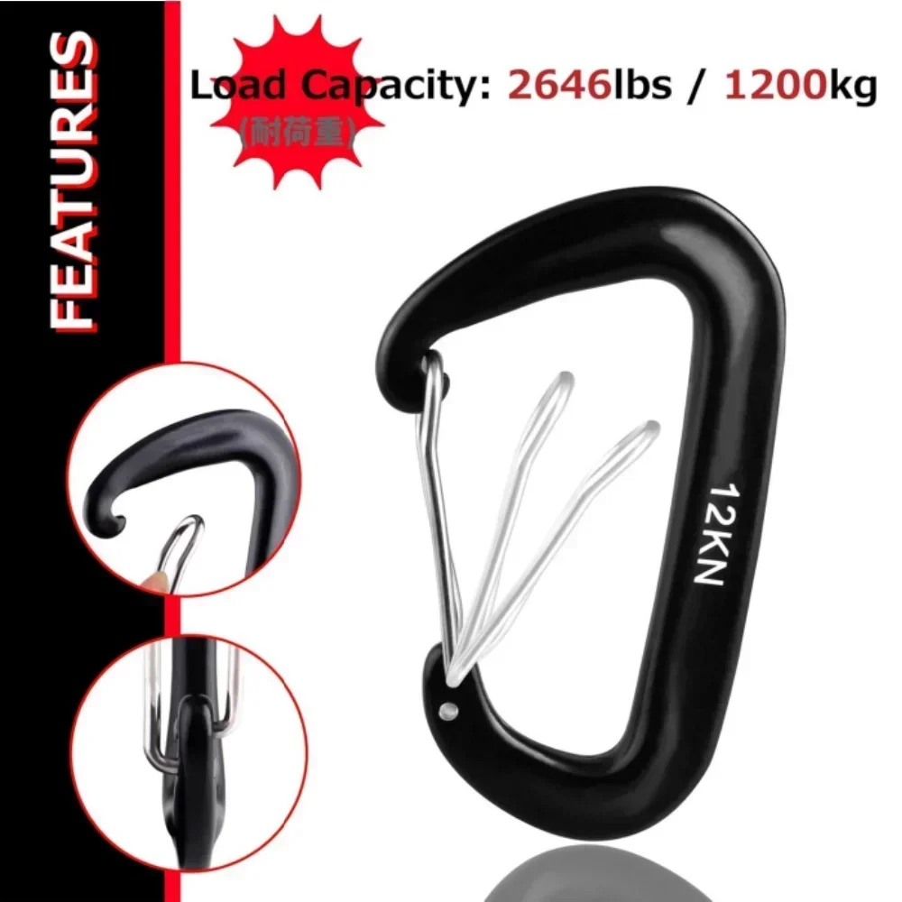 4PCS 12kN Carabiners Set D-typ - Carabiners Aluminum 12Kn Heavy Duty recension och pris