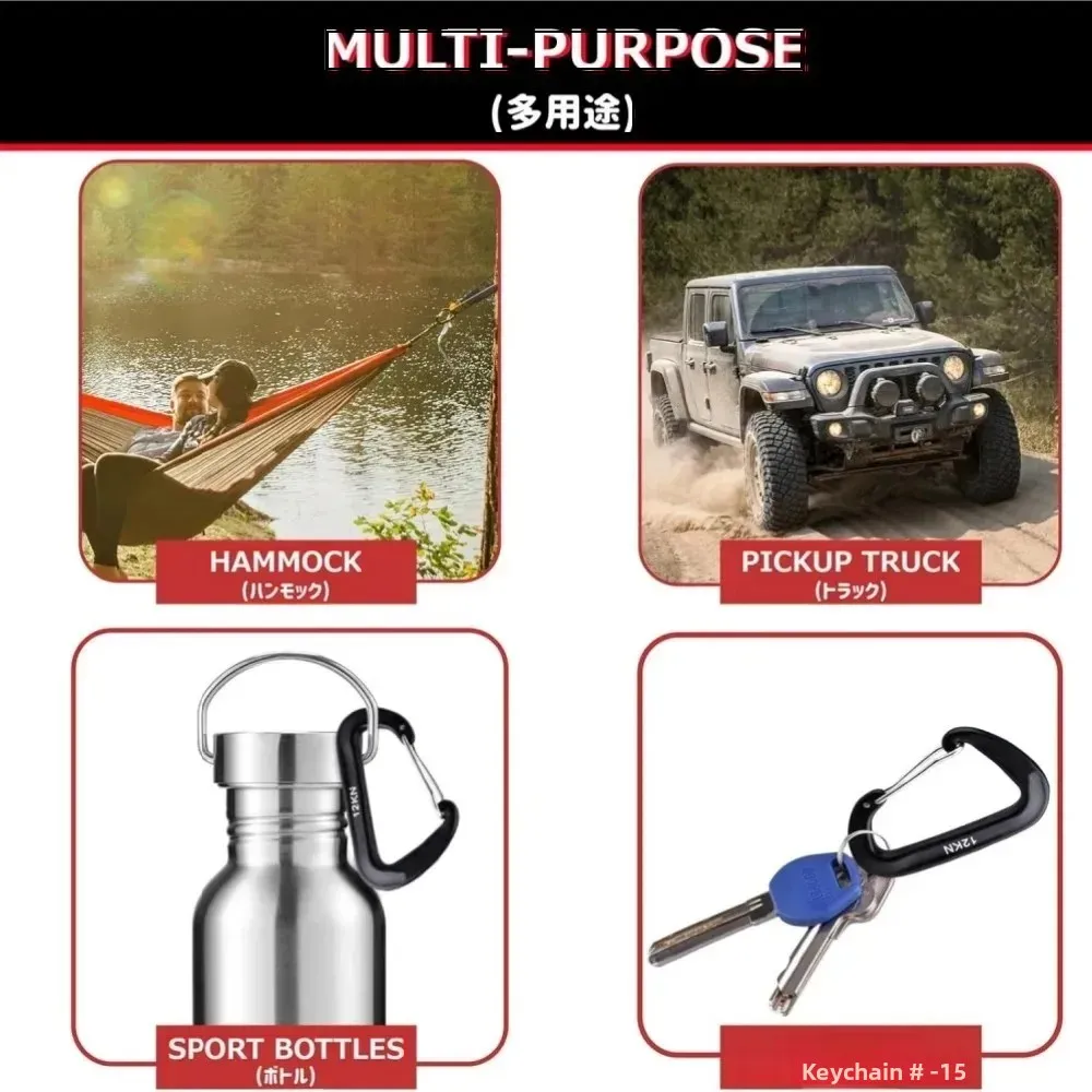 4PCS 12kN Carabiners Set D-typ - Carabiners Aluminum 12Kn Heavy Duty recension och pris