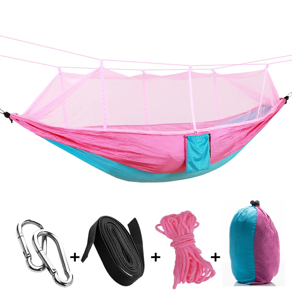2022 top Net Double Hammock Tr - Double Hammock Portable Parachute Nylon recension och pris