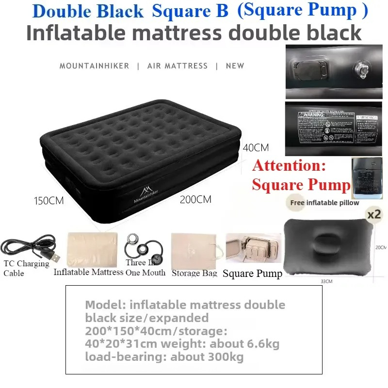 Inflatable Air Mattress Built- - Camping Air Mattress Built In Pump recension och pris