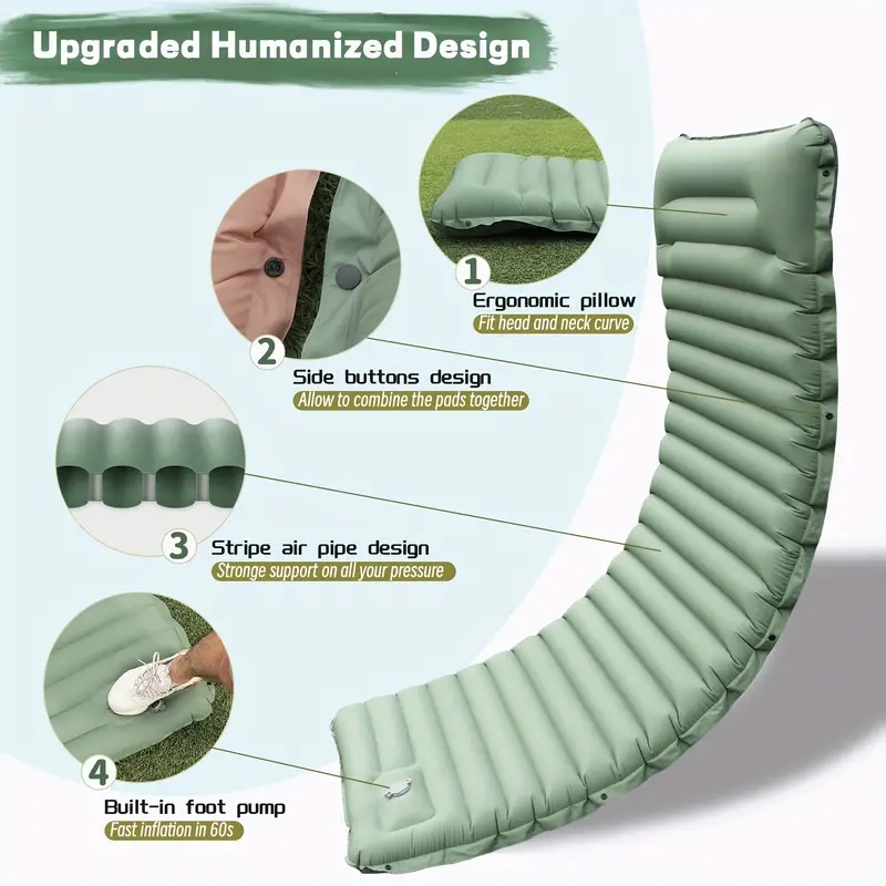 Outdoor Camping Sleeping Pad I - Inflatable Camping Sleeping Pad Pillow recension och pris