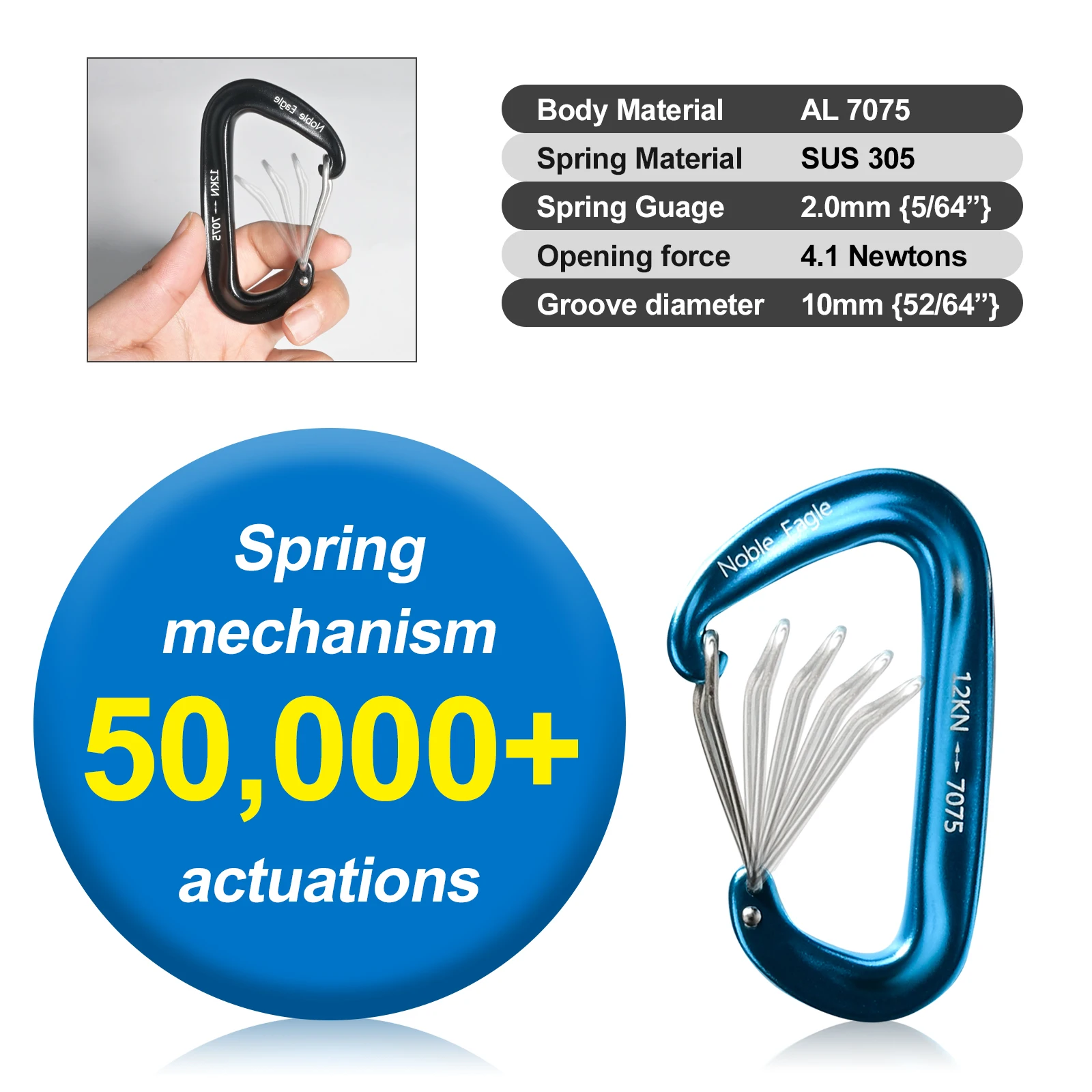 6PCS 12kN Aluminum D Ring Cara - Carabiners Aluminum 12Kn Heavy Duty recension och pris