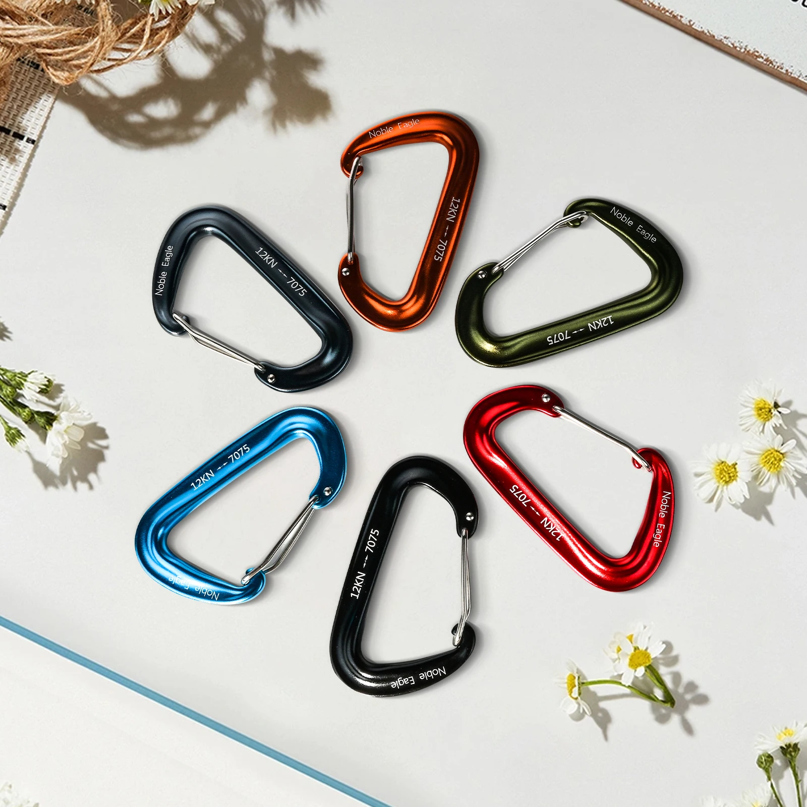 6PCS 12kN Aluminum D Ring Cara - Carabiners Aluminum 12Kn Heavy Duty recension och pris
