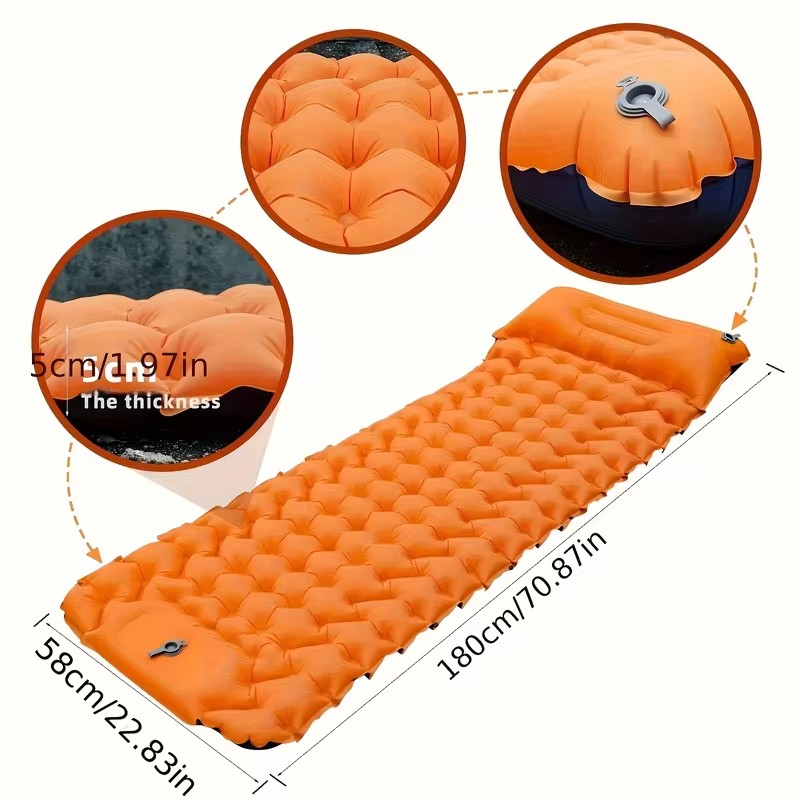 Portable Inflatable Air Mattre - Inflatable Camping Sleeping Pad Pillow recension och pris