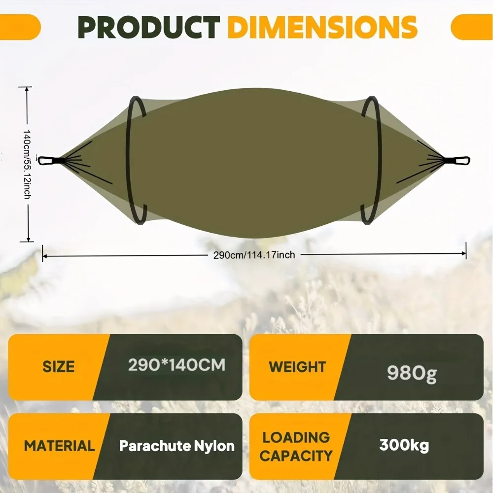 Portable Single Double Camping - Double Hammock Portable Parachute Nylon recension och pris