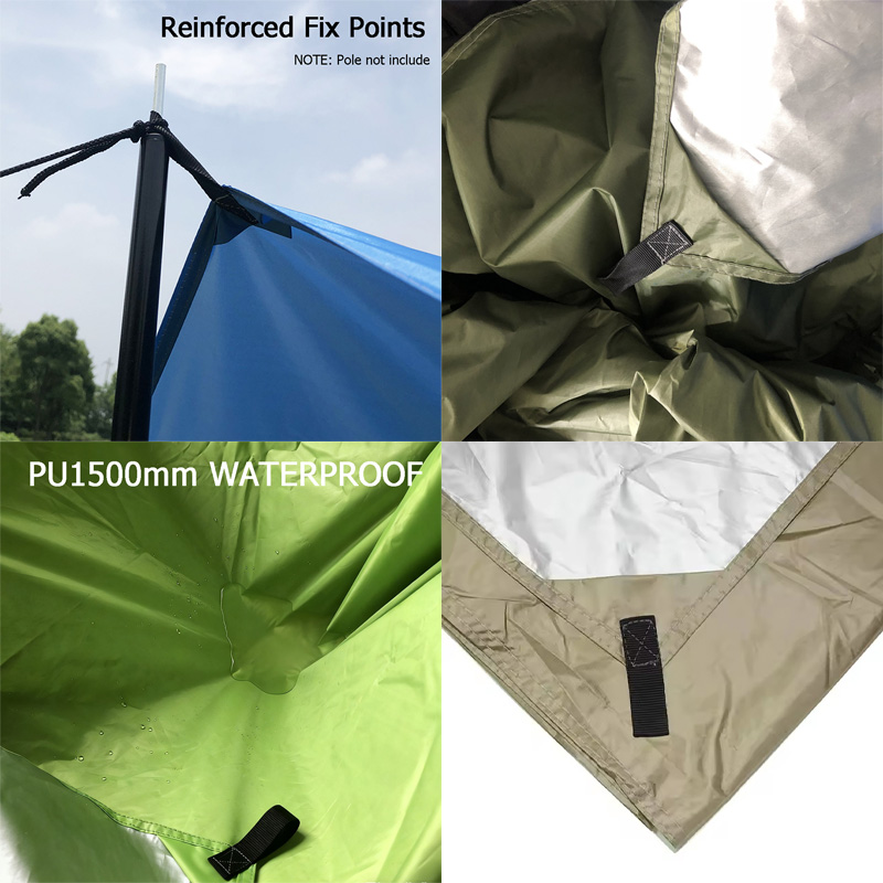 3x3m Camping Tarp, Waterproof  - Hammock Rain Fly Tarp Waterproof 3X3M recension och pris