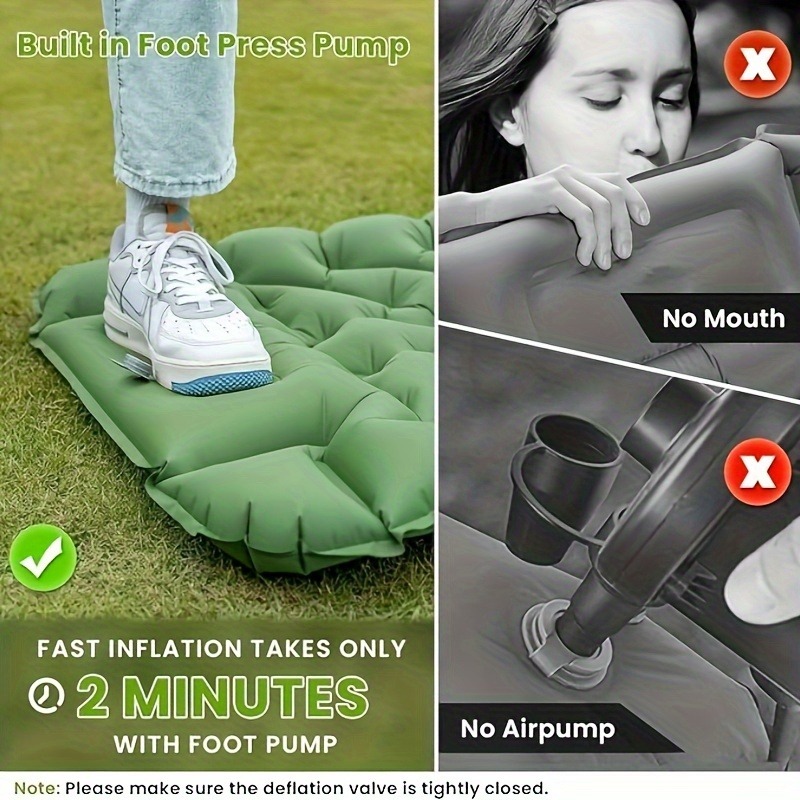 Durable Nylon Comfortable Infl - Inflatable Camping Sleeping Pad Pillow recension och pris