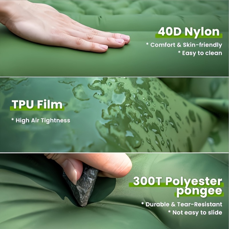 Durable Nylon Comfortable Infl - Inflatable Camping Sleeping Pad Pillow recension och pris