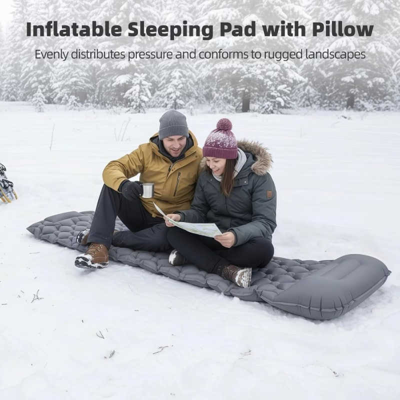 1Set Thicken Camping Mat Infla - Inflatable Camping Sleeping Pad Pillow recension och pris