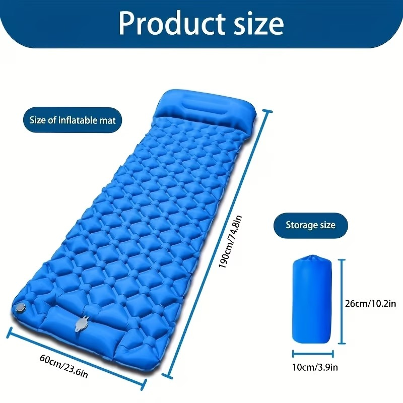 1Set Thicken Camping Mat Infla - Inflatable Camping Sleeping Pad Pillow recension och pris
