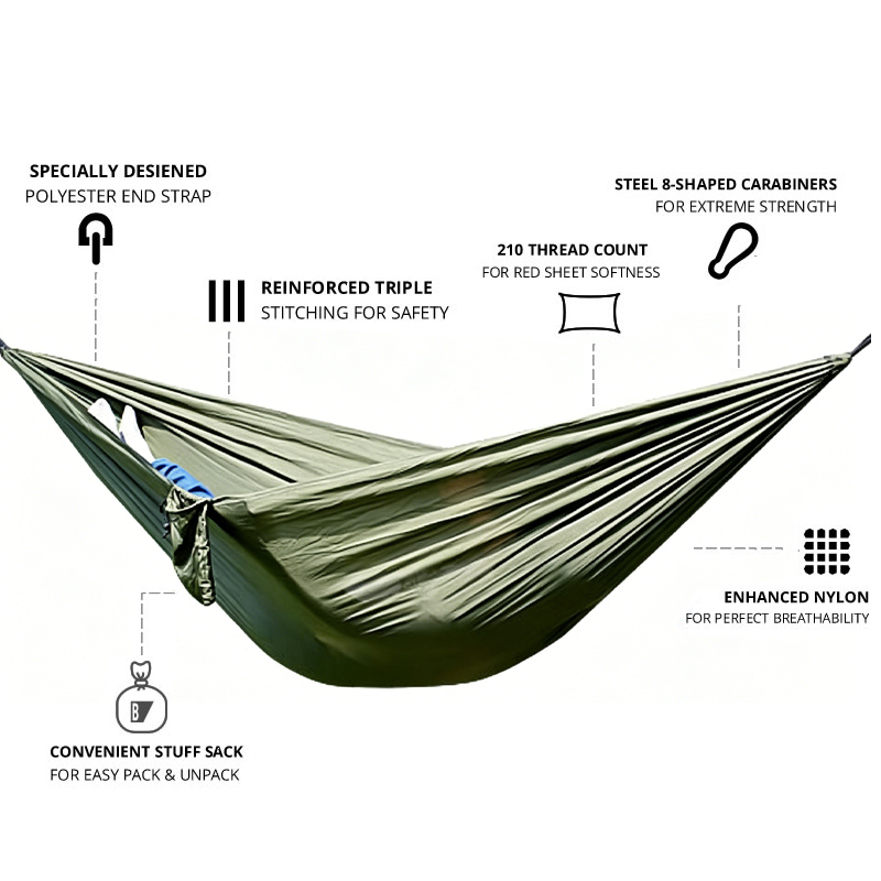 2.6M Portable Nylon Parachute  - Double Hammock Portable Parachute Nylon recension och pris